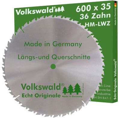 Volkswald ® HM-Sägeblatt LWZ 600 x 35 mm Z= 36 Hartmetall Kreissägeblatt