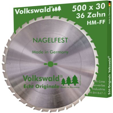 Volkswald ® HM-Sägeblatt FF 500 x 30 mm Z= 36 Nagelfest Brennholzsäge Kreissägeblatt