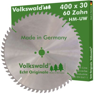Volkswald ® HM-Sägeblatt UW 400x30mm Z=60 Hartholz Kreissägeblatt