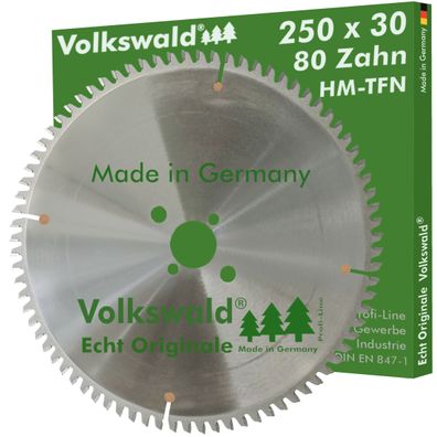 Volkswald ® HM-Sägeblatt TFN 250x30mm Z= 80 Kreissägeblatt Hartmetall