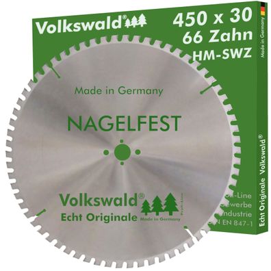 Volkswald ® HM-Sägeblatt SWZ 450 x 30 mm Z= 66 nagelfest Kreissägeblatt