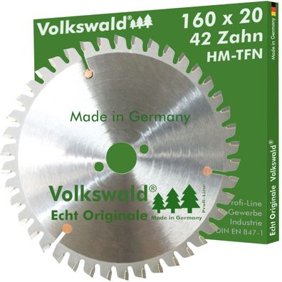 Volkswald ® HM-Kreissägeblatt TFN 160 x 20 mm Z= 42 Hart- Weichholz