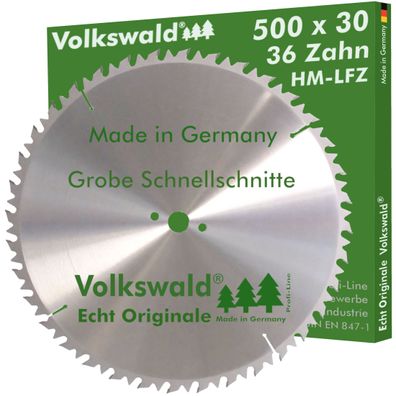 Volkswald ® HM-Sägeblatt LFZ 500 x 30 mm Z= 36 Hartholz Kreissägeblatt