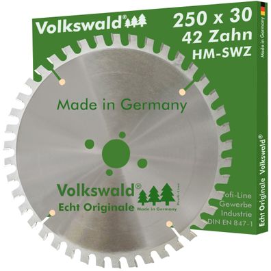 Volkswald ® HM-Sägeblatt SWZ 250 x 30 mm Z= 42 Kreissägeblatt Hartholz