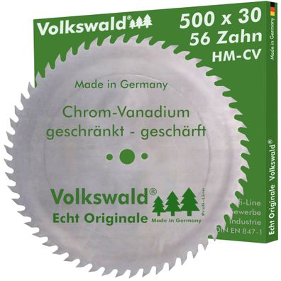 Volkswald ® Kreissägeblatt CV 500 x 30 mm Z= 56 Chrom-Vanadium-Stahl