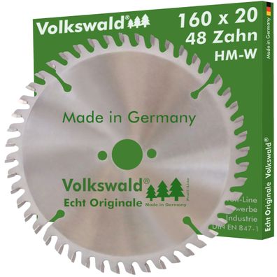 Volkswald ® HM-Kreissägeblatt W 160 x 20 mm Z= 48 Acrylglas Holzplatte