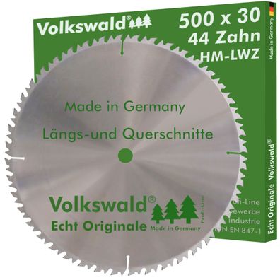 Volkswald ® HM-Sägeblatt LWZ 500 x 30 mm Z= 44 Hartholz Kreissägeblatt
