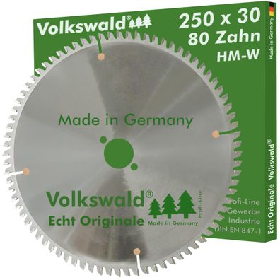 Volkswald ® HM-Sägeblatt W 250x30mm Z= 80 Kreissägeblatt Acrylglas