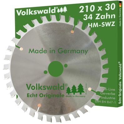 Volkswald ® HM-Sägeblatt SWZ 210 x 30 mm Z= 34 Kreissägeblatt Hartholz