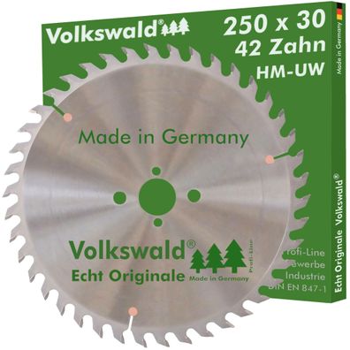 Volkswald ® HM-Sägeblatt UW 250 x 30 mm Z=42 Kreissägeblatt Hartmetall