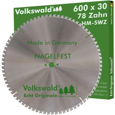 Volkswald ® HM-Sägeblatt SWZ 600 x 30 mm Z=78 nagelfest Kreissägeblatt