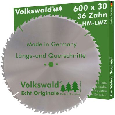Volkswald ® HM-Sägeblatt LWZ 600 x 30 mm Z=36 Kreissägeblatt Hartmetall