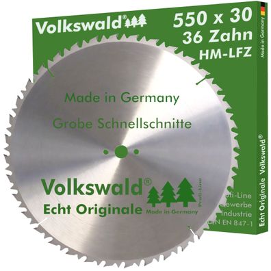 Volkswald ® HM-Sägeblatt LFZ 550 x 30 mm Z= 36 Kreissägeblatt Hartholz