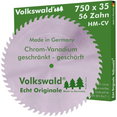 Volkswald ® Kreissägeblatt CV 750 x 35 mm Z= 56 Chrom-Vanadium Stahl