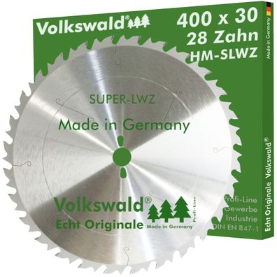 Volkswald ® HM-Kreissägeblatt SLWZ 400 x 30 mm Z= 28 Hartholz
