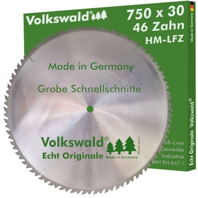Volkswald ® HM-Sägeblatt LFZ 750 x 30 mm Z= 46 Hartholz Kreissägeblatt