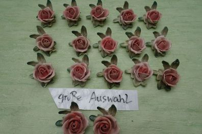 Volkstedt Ens "grün Thüringen rosa Porzellanrosen Tischkartenhalter Blumen Tischdeko