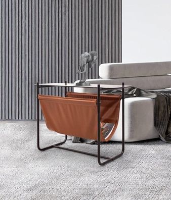 Stilvoll Beistelltisch Mit Glasplatte Braun Farbe möbel für Wohnzimmer