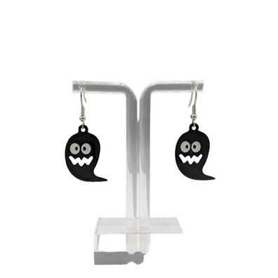 Halloween Ohrhaken im Geist Design in schwarz mit weißen Augen