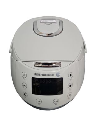 Reishunger Digitaler Reiskocher (860W/1,5l), Grau, für bis zu 8 Personen, Multikoc...
