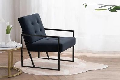 Gemütlicher schwarzer Sessel New Textile Metall Hochwertige Materialien