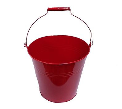 Eimer, Geschenke Eimer, Metall Garteneimer, Blumentopf Rot 6 Liter