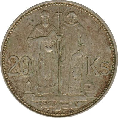 Slowakei 20 Kronen 1941 Kyrill und Method Silber*