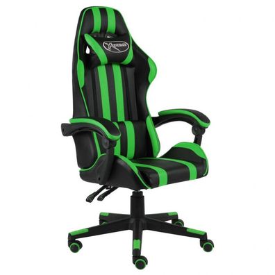 Gaming-Stuhl Schwarz und Grün Kunstleder (Farbe: Grün)