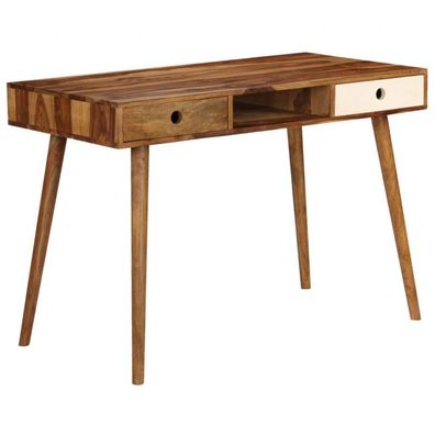Schreibtisch 110 x 55 x 76 cm Massivholz (Farbe: Braun)