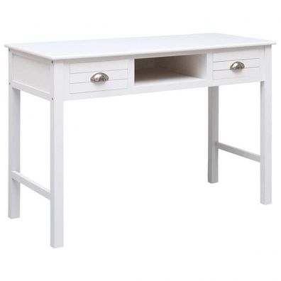 Schreibtisch Weiß 110×45×76 cm Holz (Farbe: Weiß)