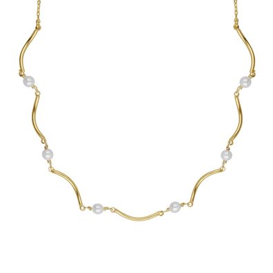 Victoria Cruz Schmuck Halskette für Damen Milan Goldfarben mit Perlen A4769-00DG