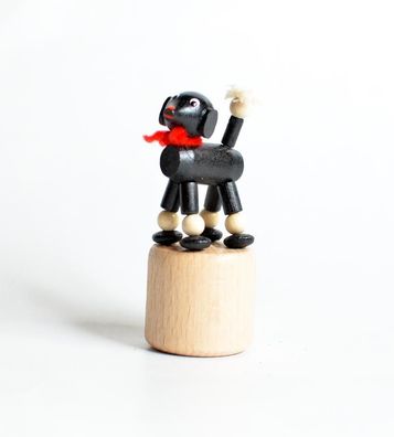Holzspielzeug Wackelfigur Pudel schwarz Höhe=7,5cm NEU Spielzeug Wackeln Wackel