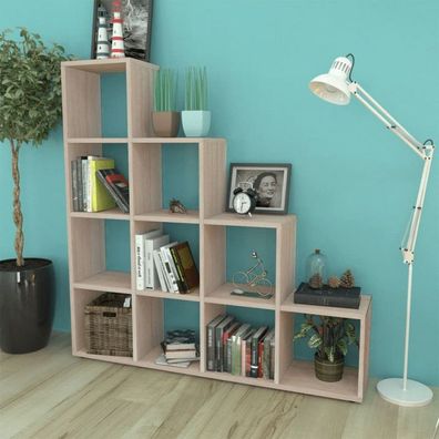242551 Staircase Bookcase/ Display Shelf 142 cm Oak (Farbe: Braun)