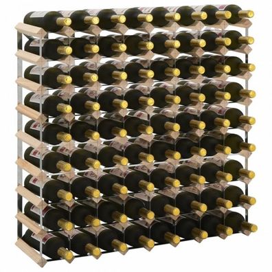 Weinregal für 72 Flaschen Massivholz Kiefer (Farbe: Beige)
