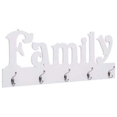 Wandgarderobe FAMILY 74 x 29,5 cm (Farbe: Weiß)