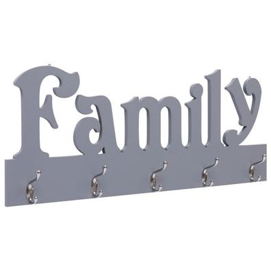 Wandgarderobe FAMILY Grau 74 x 29,5 cm (Farbe: Grau)