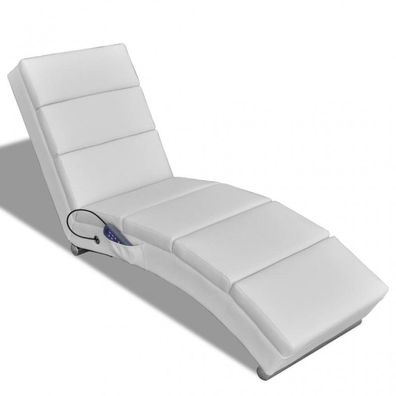 Massage-Relaxliege Weiß Kunstleder (Farbe: Weiß)