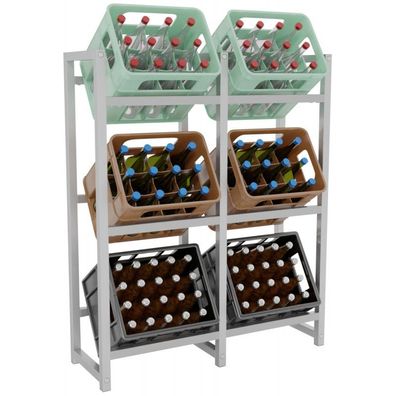6er Getränkekistenständer Stack (Farbe: edelstahl)