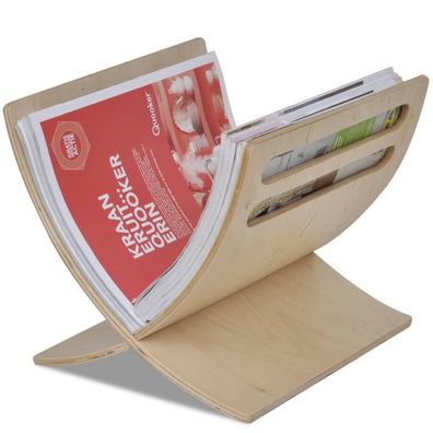 Zeitschriftenhalter Holz Natur (Farbe: Beige)