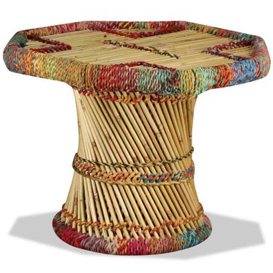Couchtisch Bambus mit Chindi-Details Mehrfarbig (Farbe: Mehrfarbig)