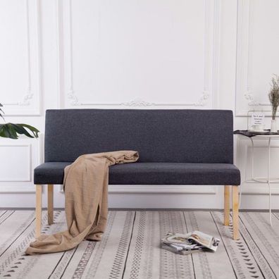 Sitzbank 139,5 cm Dunkelgrau Polyester (Farbe: Grau)