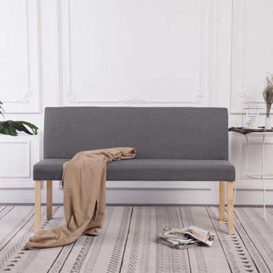 Sitzbank 139,5 cm Hellgrau Polyester (Farbe: Grau)