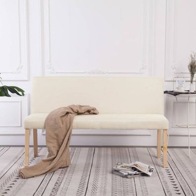 Sitzbank 139,5 cm Cremeweiß Polyester (Farbe: Creme)