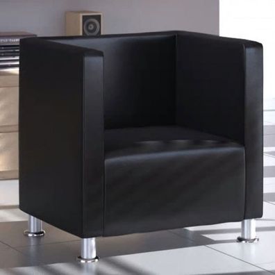 Würfel-Sessel Schwarz Kunstleder (Farbe: Schwarz)