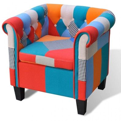 Sessel mit Patchwork-Design Stoff (Farbe: Mehrfarbig)