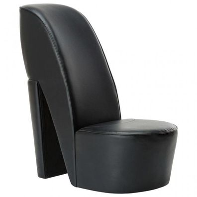 Stuhl in Stöckelschuh-Form Schwarz Kunstleder (Farbe: Schwarz)