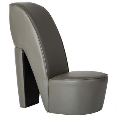 Stuhl in Stöckelschuh-Form Grau Kunstleder (Farbe: Grau)