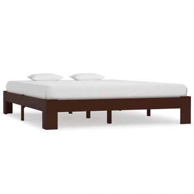 283303 Bed Frame Dark Brown Solid Pine Wood 180x200 cm (Farbe: Braun)