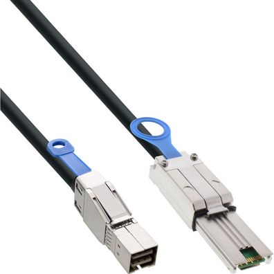 InLine® externes Mini SAS HD Kabel, SFF-8644 zu SFF-8088, 6Gb/ s, 0,5m, schwarz