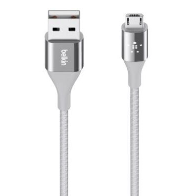 Belkin DuraTek Micro-USB/ USB Kabel mit Kevlar, 1,2m Silber
